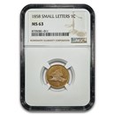 1858 Flying Eagle Cent MS-63 NGC (Small Letters)