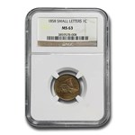 1858 Flying Eagle Cent MS-63 NGC (Small Letters)