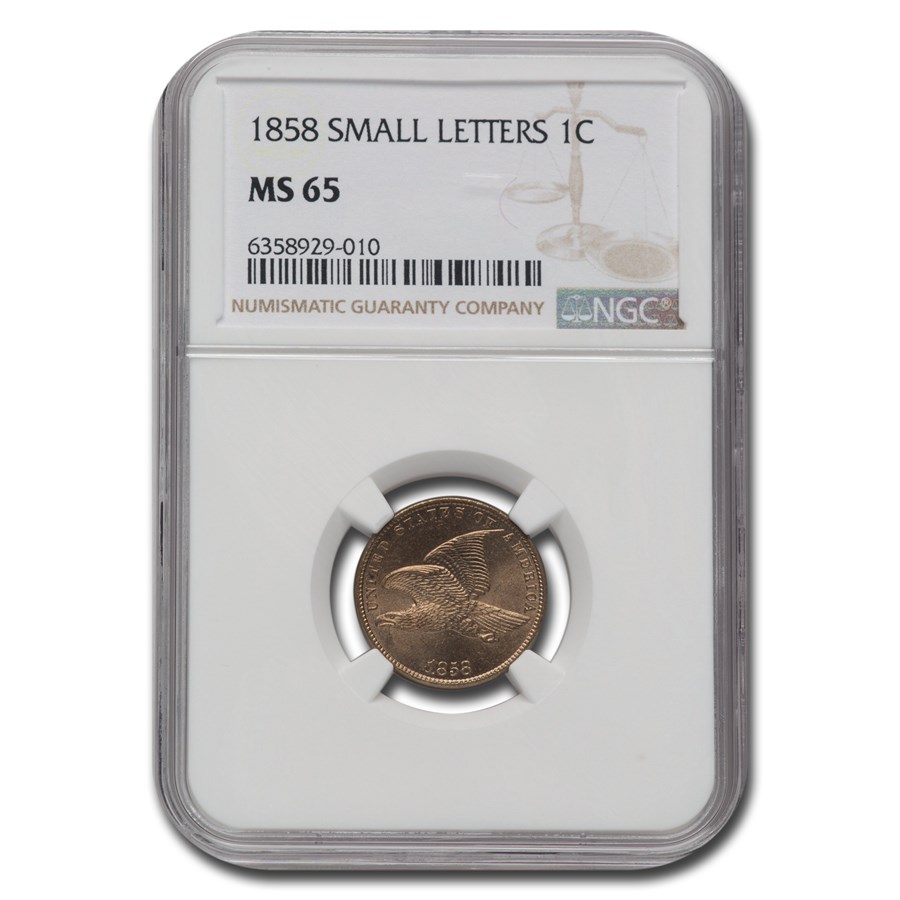 1858 Flying Eagle Cent MS-65 NGC (Small Letters)