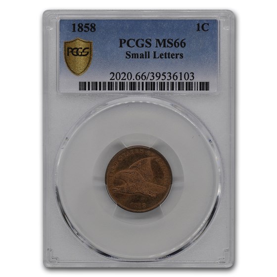 1858 Flying Eagle Cent MS-66 PCGS (Small Letters) 1858 Flying Eagle Cent MS-66 PCGS (Small Letters)