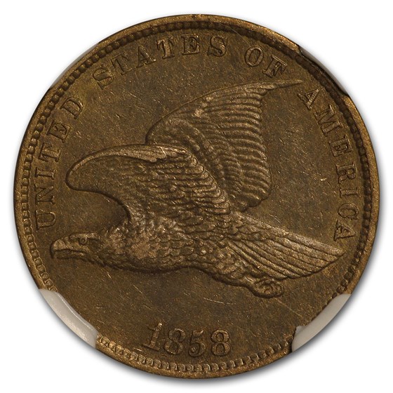 1858 Flying Eagle Cent Small Letters AU-58 NGC 1858 Flying Eagle Cent Small Letters AU-58 NGC