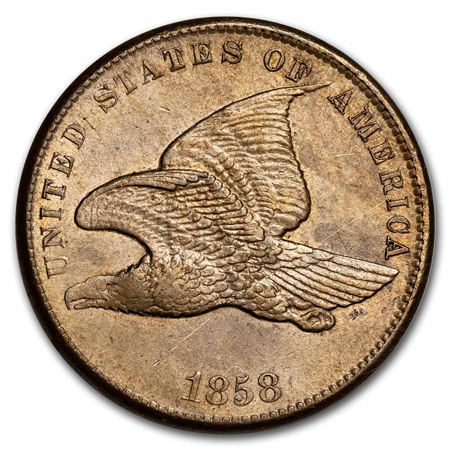 1858 Flying Eagle Cent Small Letters AU Details