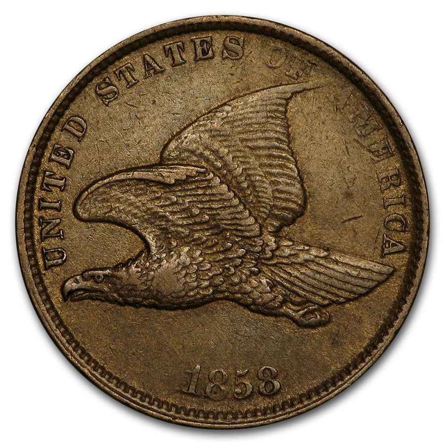 1858 Flying Eagle Cent Small Letters AU