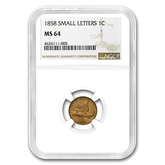 1858 Flying Eagle Cent Small Letters MS-64 NGC 1858 Flying Eagle Cent Small Letters MS-64 NGC