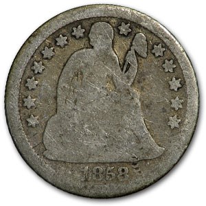 1858 Liberty Seated Dime Good