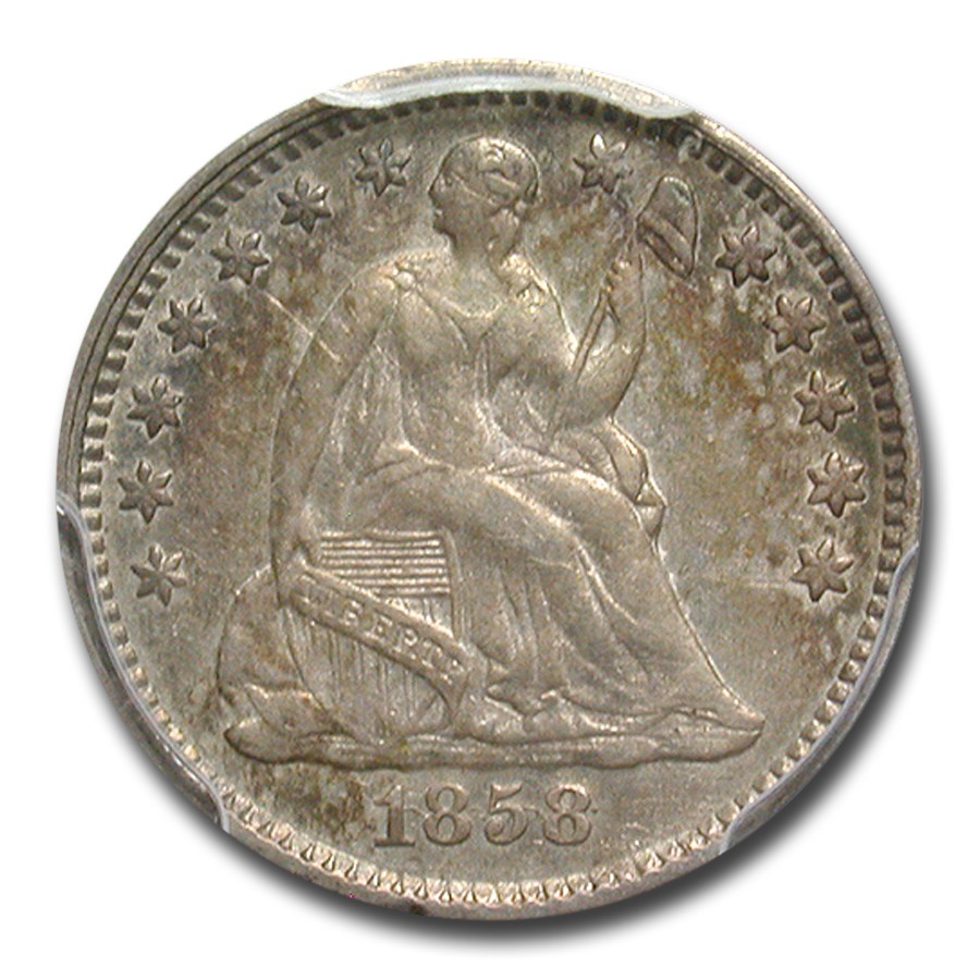 1858 Liberty Seated Half Dime AU-50 PCGS