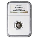 1858 Liberty Seated Half Dime PF-65 Cameo NGC