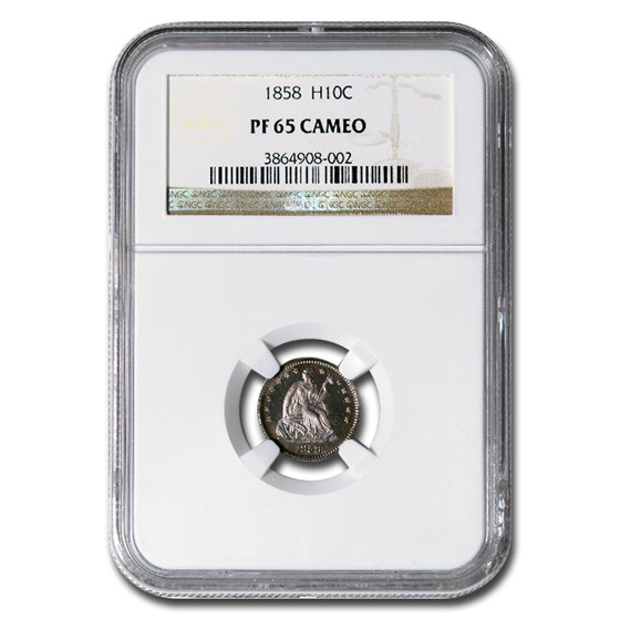1858 Liberty Seated Half Dime PF-65 Cameo NGC