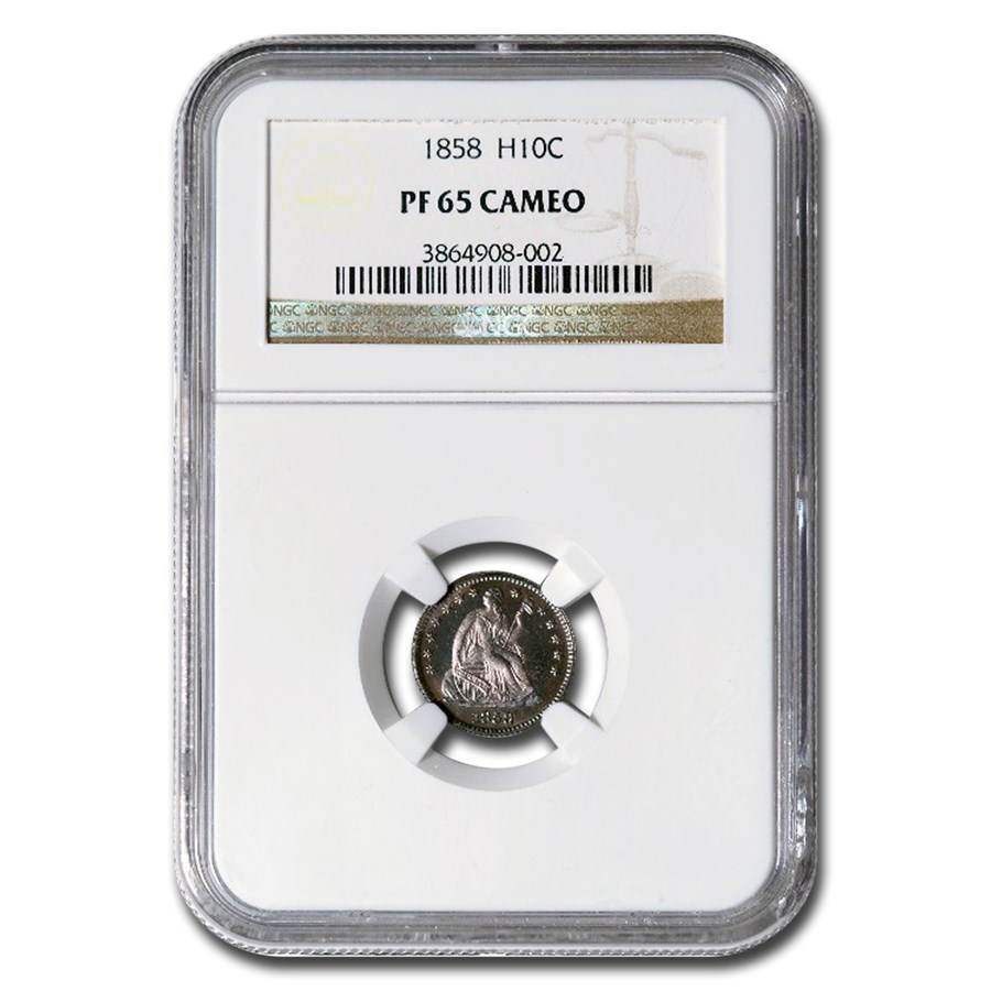 1858 Liberty Seated Half Dime PF-65 Cameo NGC
