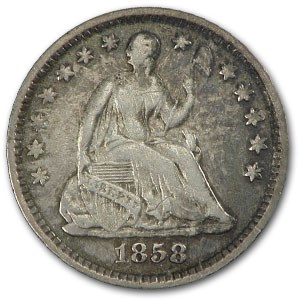 1858 Liberty Seated Half Dime VF
