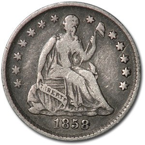 1858 Liberty Seated Half Dime XF