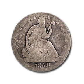 1858 Liberty Seated Half Dollar AG 1858 Liberty Seated Half Dollar AG