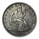 1858 Liberty Seated Half Dollar AU