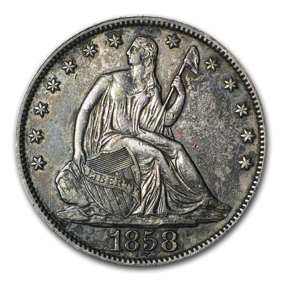 1858 Liberty Seated Half Dollar AU 1858 Liberty Seated Half Dollar AU