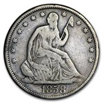 1858 Liberty Seated Half Dollar Fine