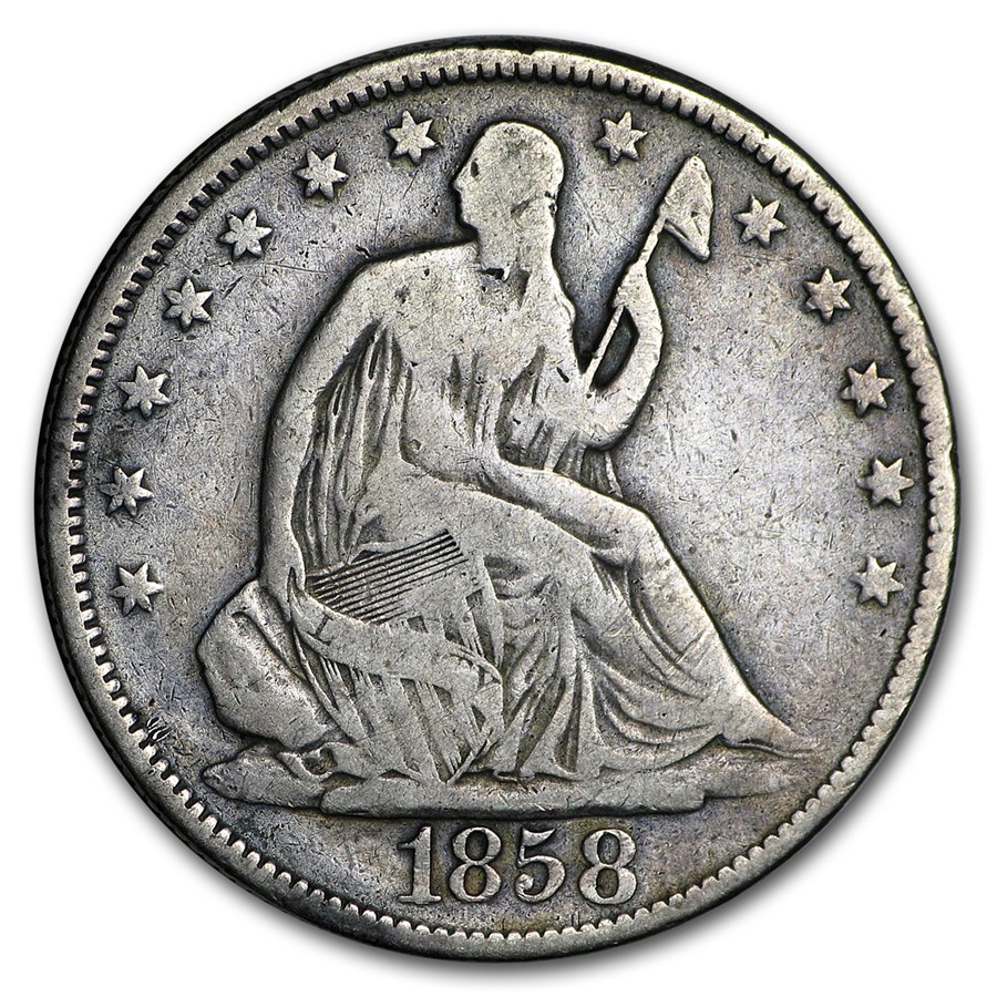 1858 Liberty Seated Half Dollar Fine