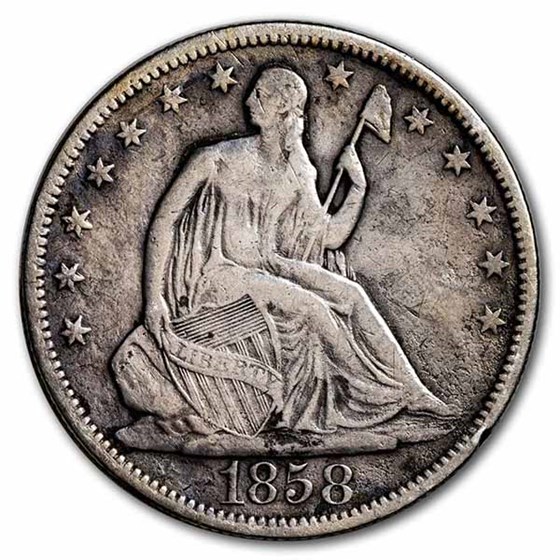 1858 Liberty Seated Half Dollar VF 1858 Liberty Seated Half Dollar VF