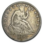 1858 Liberty Seated Half Dollar VG