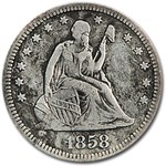 1858 Liberty Seated Quarter Fine