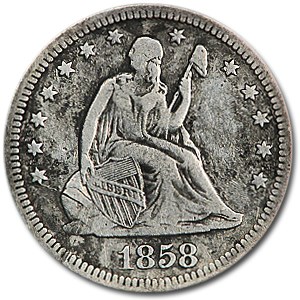1858 Liberty Seated Quarter Fine 1858 Liberty Seated Quarter Fine