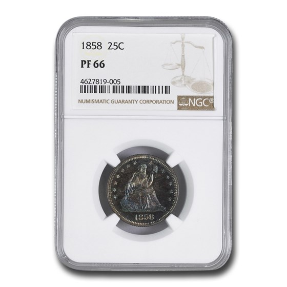 1858 Liberty Seated Quarter PF-66 NGC 1858 Liberty Seated Quarter PF-66 NGC