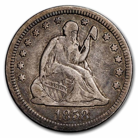 Buy 1858 Liberty Seated Quarter VF | APMEX