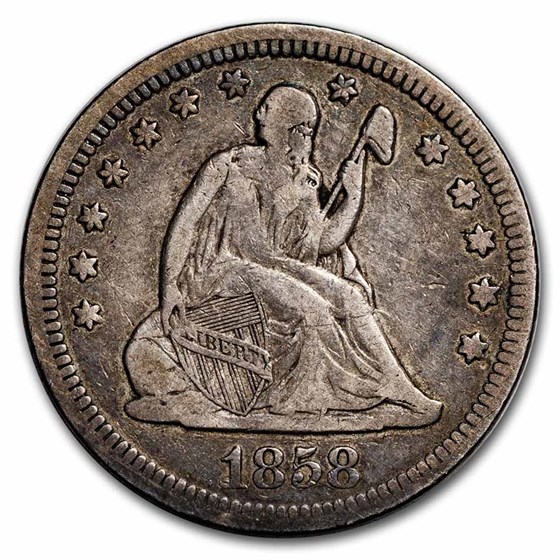 1858 Liberty Seated Quarter VF 1858 Liberty Seated Quarter VF