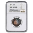 1858 Liberty Seated Silver Quarter PF-66 Cameo NGC