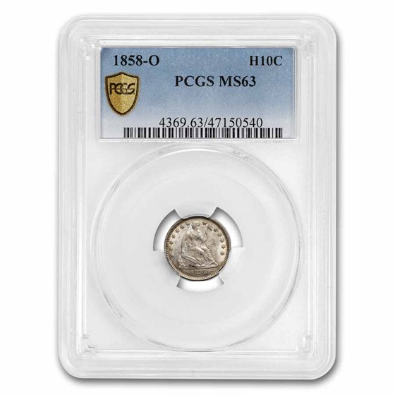 1858-O Liberty Seated Half Dime MS-63 PCGS 1858-O Liberty Seated Half Dime MS-63 PCGS