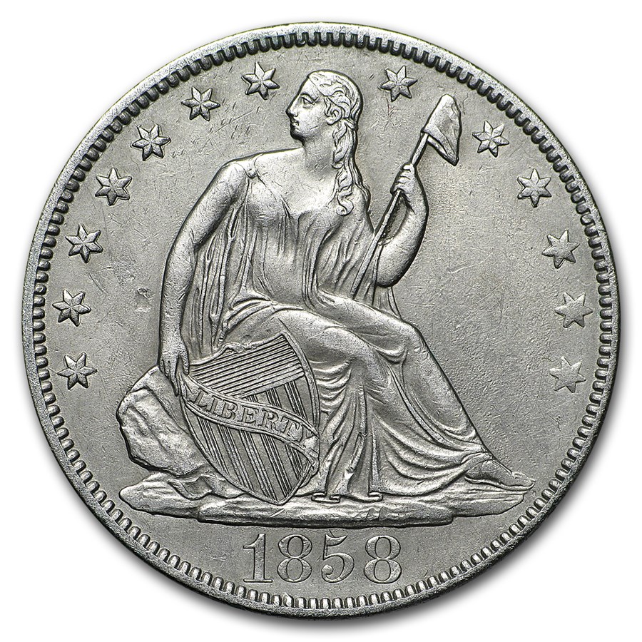 1858-O Liberty Seated Half Dollar AU
