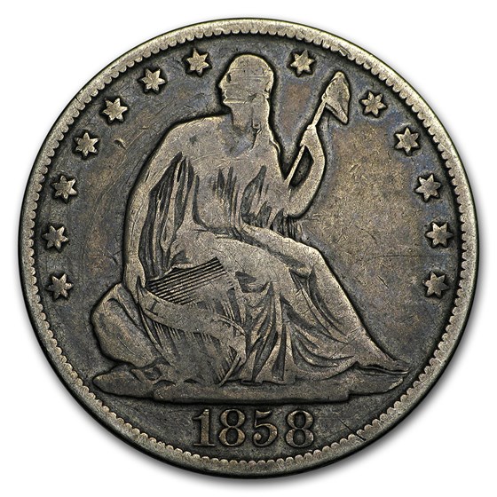 1858-O Liberty Seated Half Dollar Fine 1858-O Liberty Seated Half Dollar Fine