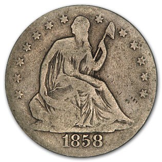 1858-O Liberty Seated Half Dollar Good 1858-O Liberty Seated Half Dollar Good