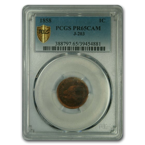 1858 Pattern Flying Eagle Cent PR-65 PCGS CAC (J-203) 1858 Pattern Flying Eagle Cent PR-65 PCGS CAC (J-203)