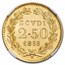 1858 R XIII Papal States Italy Gold 2.5 Scudi MS-64 NGC