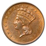 1858-S $1 Indian Head Gold MS-61 PCGS