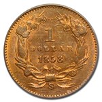 1858-S $1 Indian Head Gold MS-61 PCGS