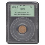 1858-S $1 Indian Head Gold MS-61 PCGS