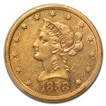 1858-S $10 Liberty Gold Eagle XF-45 PCGS