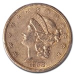 1858-S $20 Liberty Gold Double Eagle AU-50 PCGS