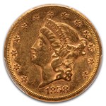 1858-S $20 Liberty Gold Double Eagle AU-53 PCGS