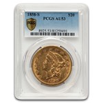 1858-S $20 Liberty Gold Double Eagle AU-53 PCGS