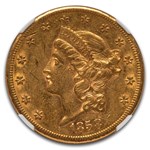 1858-S $20 Liberty Gold Double Eagle AU-55 NGC