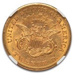 1858-S $20 Liberty Gold Double Eagle AU-55 NGC