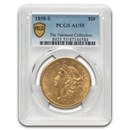 1858-S $20 Liberty Gold Double Eagle AU-55 PCGS