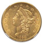 1858-S $20 Liberty Gold Double Eagle AU-58 NGC