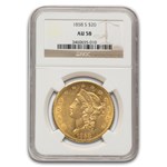 1858-S $20 Liberty Gold Double Eagle AU-58 NGC