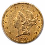 1858-S $20 Liberty Gold Double Eagle AU-58 PCGS