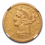 1858-S $5 Liberty Gold Half Eagle VF-35 NGC