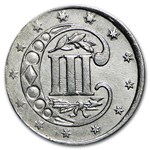 1858 Three Cent Silver AU