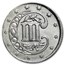 1858 Three Cent Silver AU